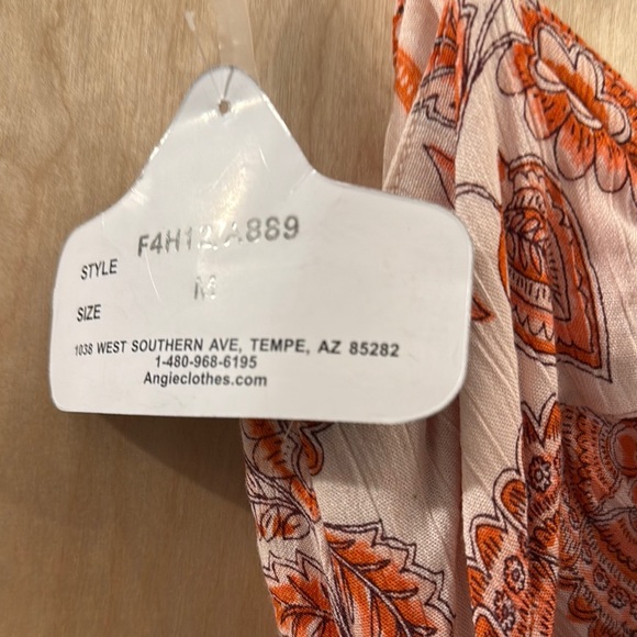 Bohemian Orange and Cream Babydoll Dress. Select Item 3/$25. - Picture 11 of 12